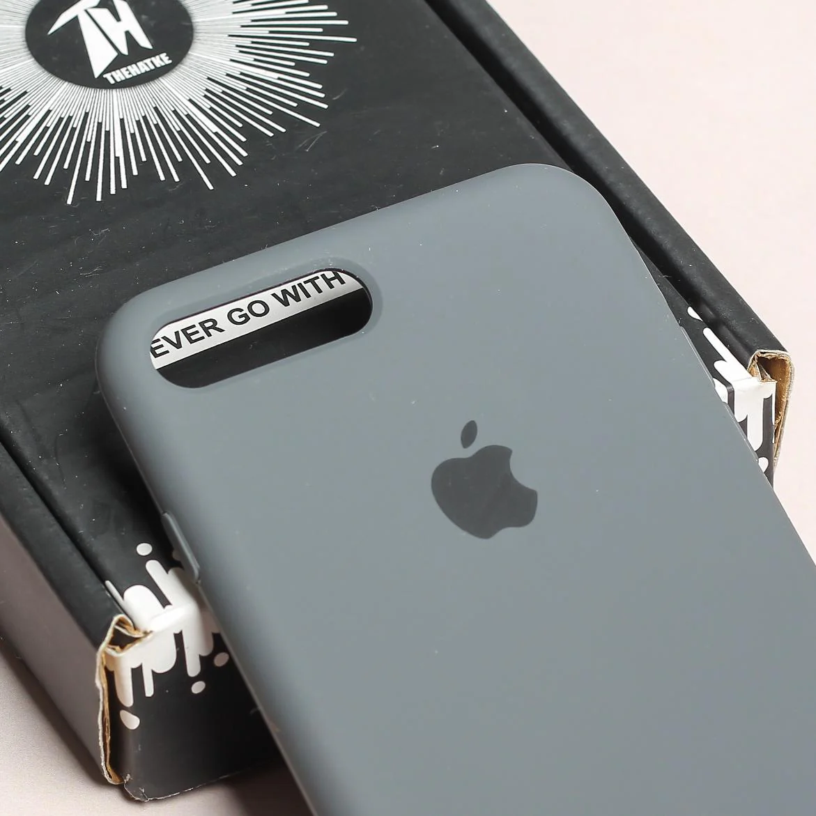 Grey Original Silicone case for Apple Iphone 7 Plus - Image 4