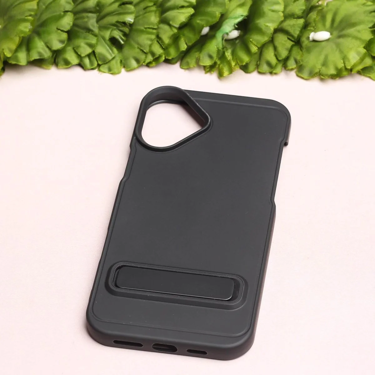GripStand Black Silicone case for Apple iphone 16 Plus - Image 2