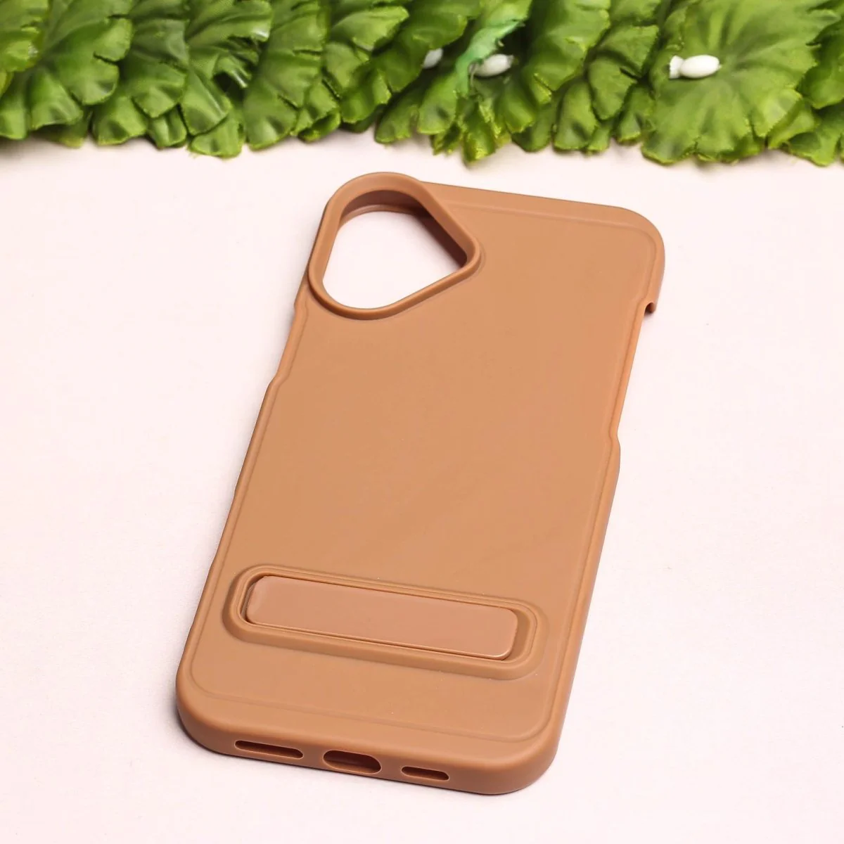 GripStand Brown Silicone case for Apple iphone 16 Plus - Image 2