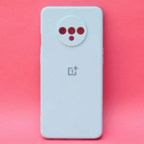 Light Blue Camera Original Silicone Case for Oneplus 7T