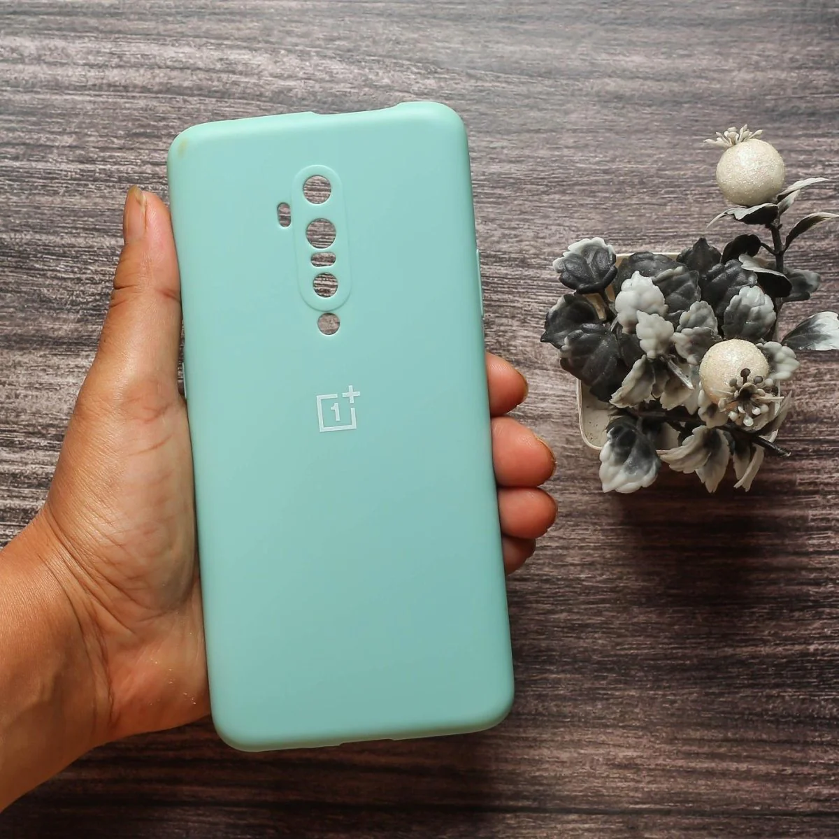 Light Blue Original Camera Safe Silicone case for Oneplus 7 Pro