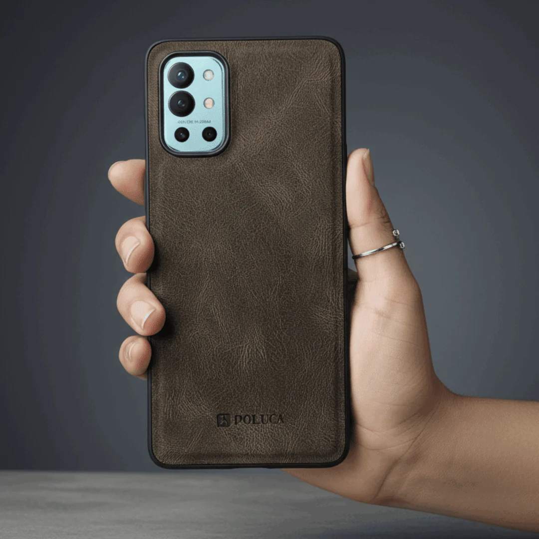 Light Brown Standard Leather Case for Oneplus 9r - Image 2