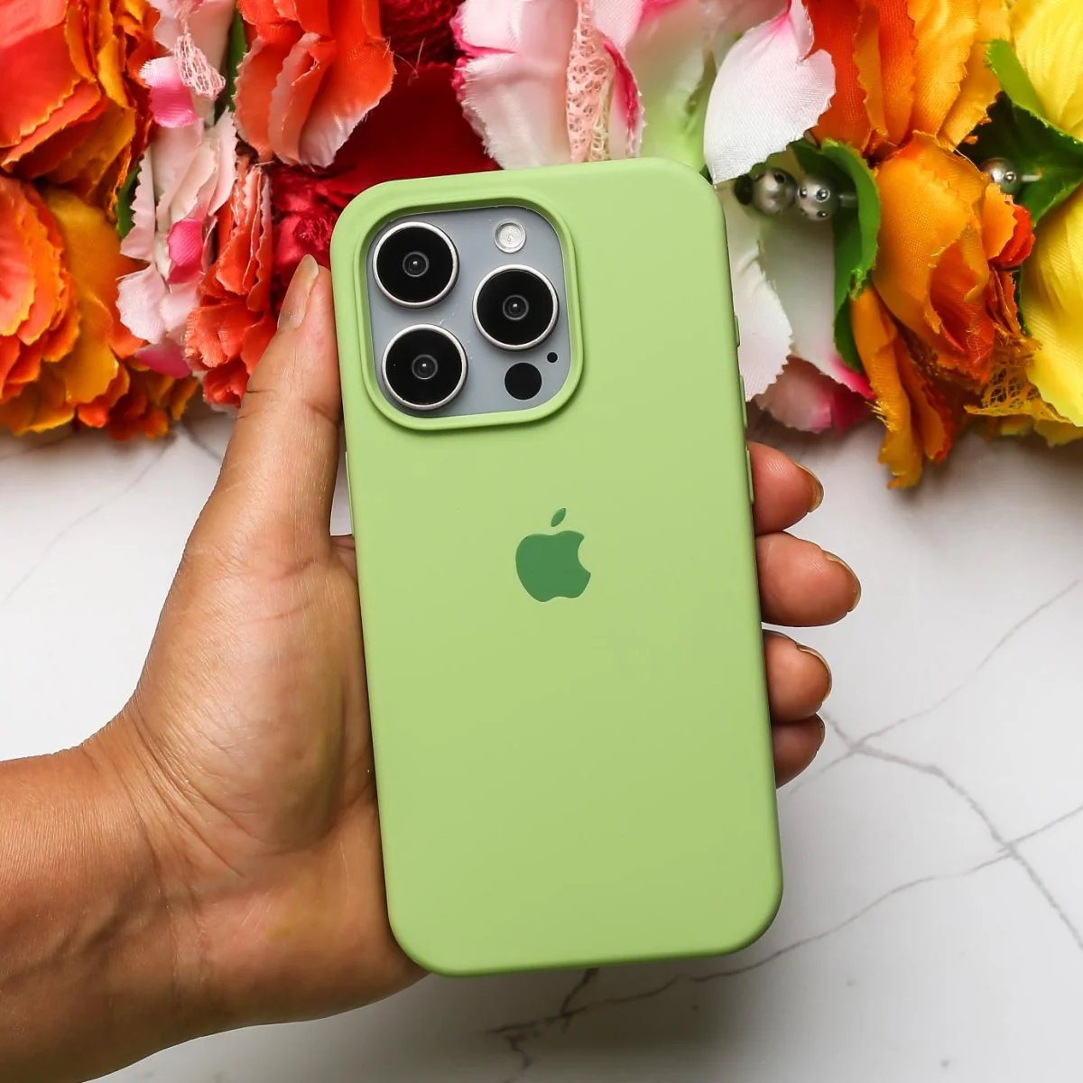 Light Green Bumper Silicone Case for Apple iphone 12 pro max
