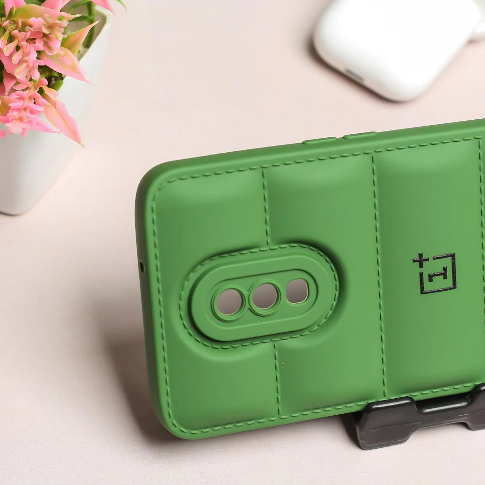 Dark Green Puffon silicone case for Oneplus 7 - Image 3