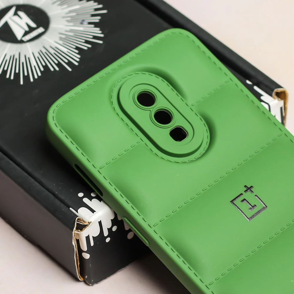 Dark Green Puffon silicone case for Oneplus 7 - Image 4
