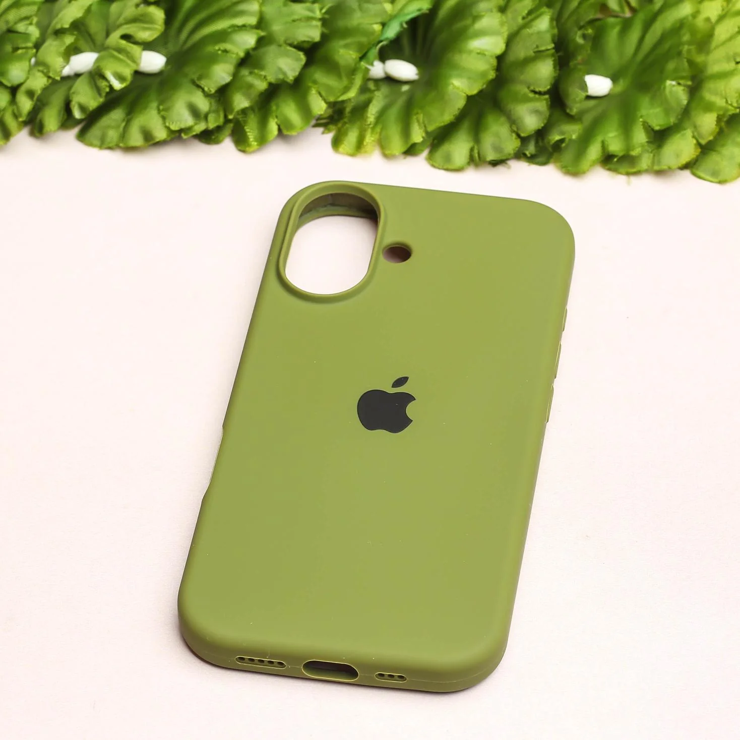 Olive Green Original Silicone case for Apple iphone 16 - Image 2