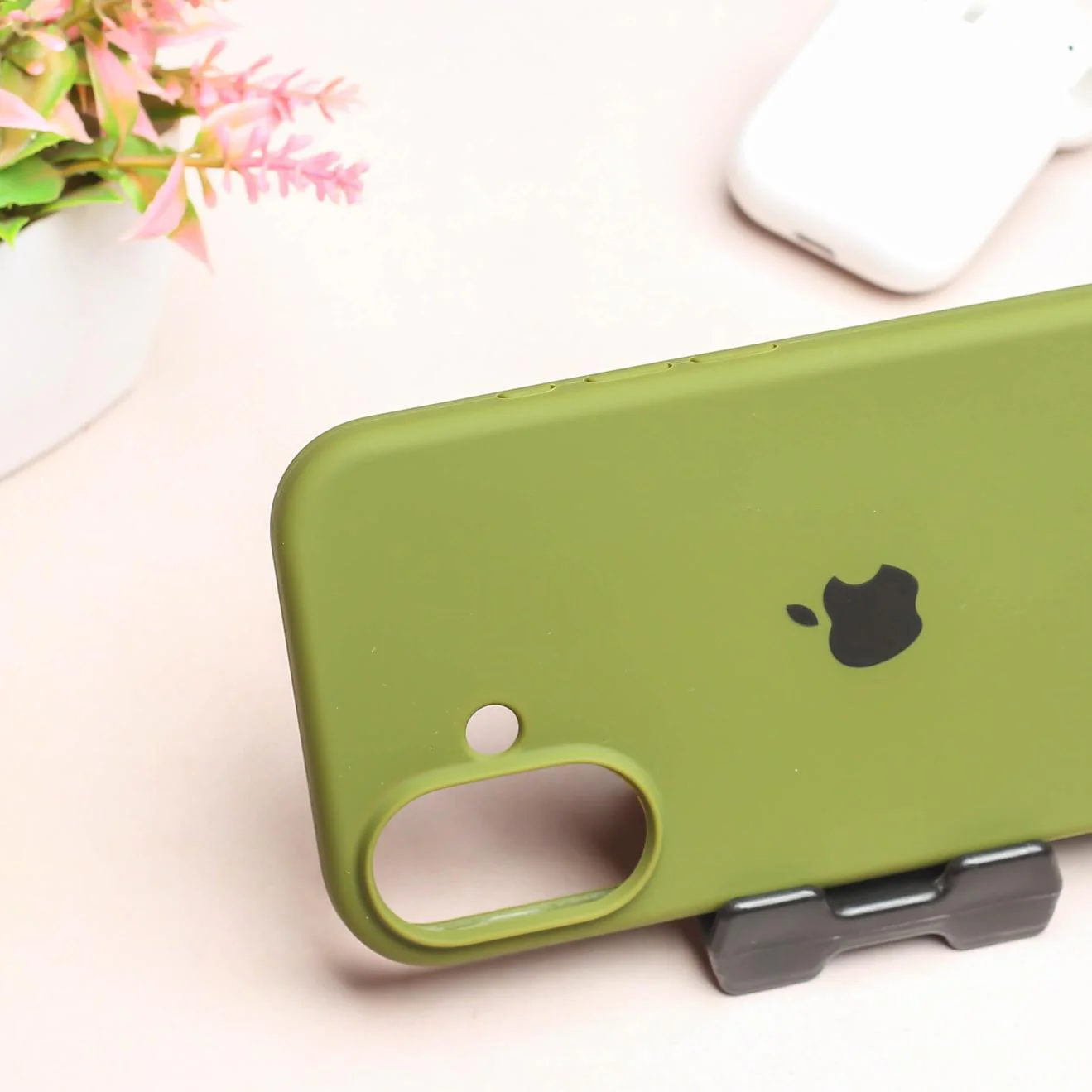Olive Green Original Silicone case for Apple iphone 16 - Image 3