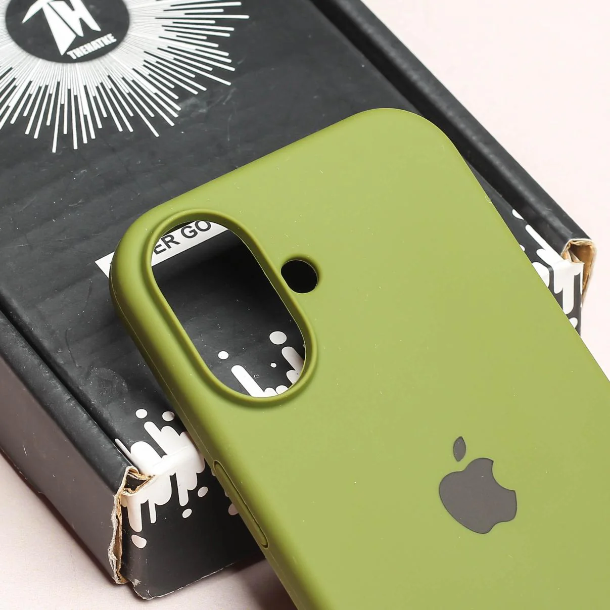 Olive Green Original Silicone case for Apple iphone 16 - Image 4