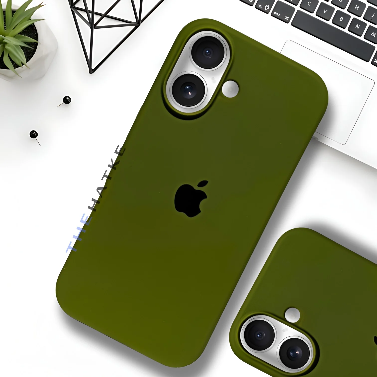 Olive Green Original Silicone case for Apple iphone 16 - Image 5