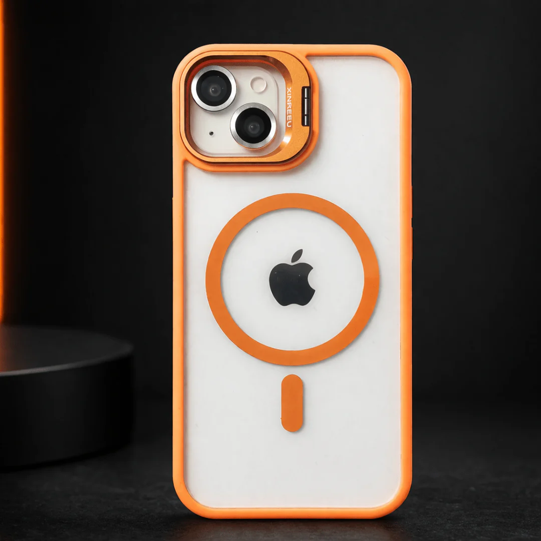 Orange  XINREEU Transparent Case for Apple iphone 13 - Image 2