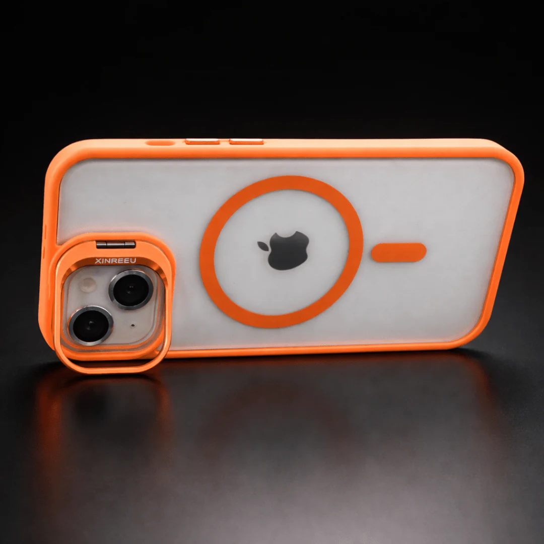 Orange  XINREEU Transparent Case for Apple iphone 13 - Image 3