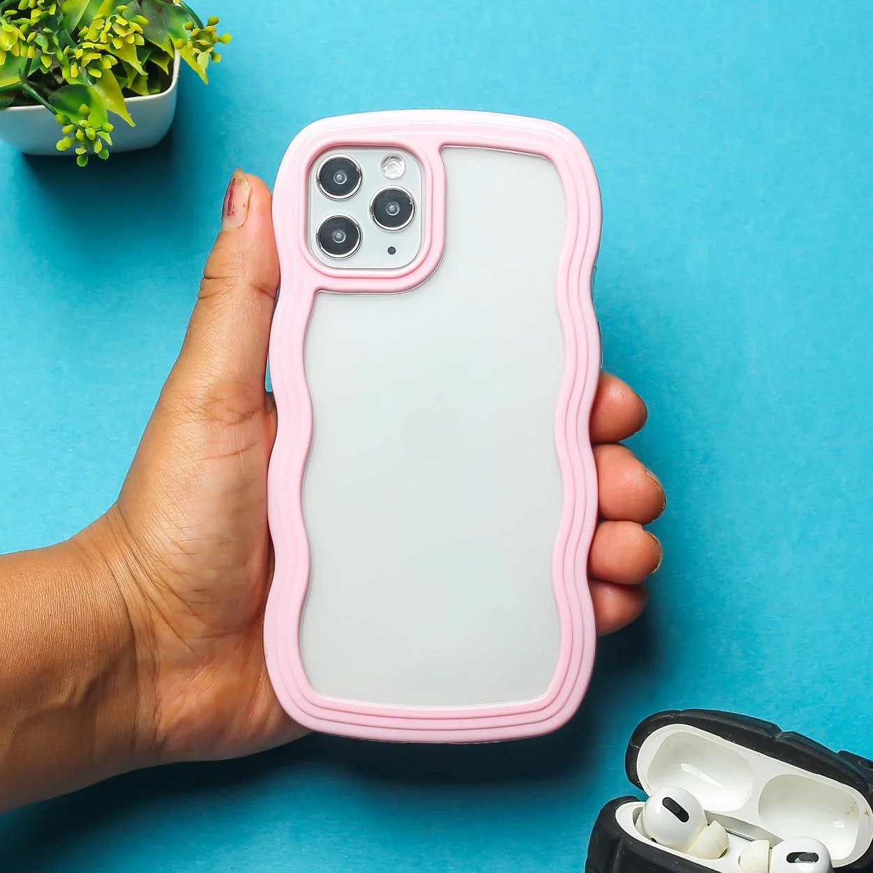 Pink Zig Zag Frame Silicon Case for Apple Iphone 11 Pro Max