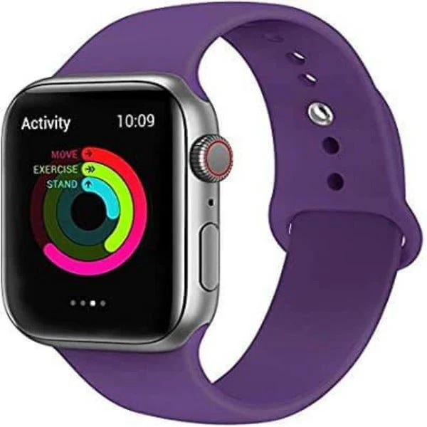 Purple Plain Silicone Strap For Watch Series SE GEN 2 (42mm/44mm/45mm/46mm/49mm) - Image 4