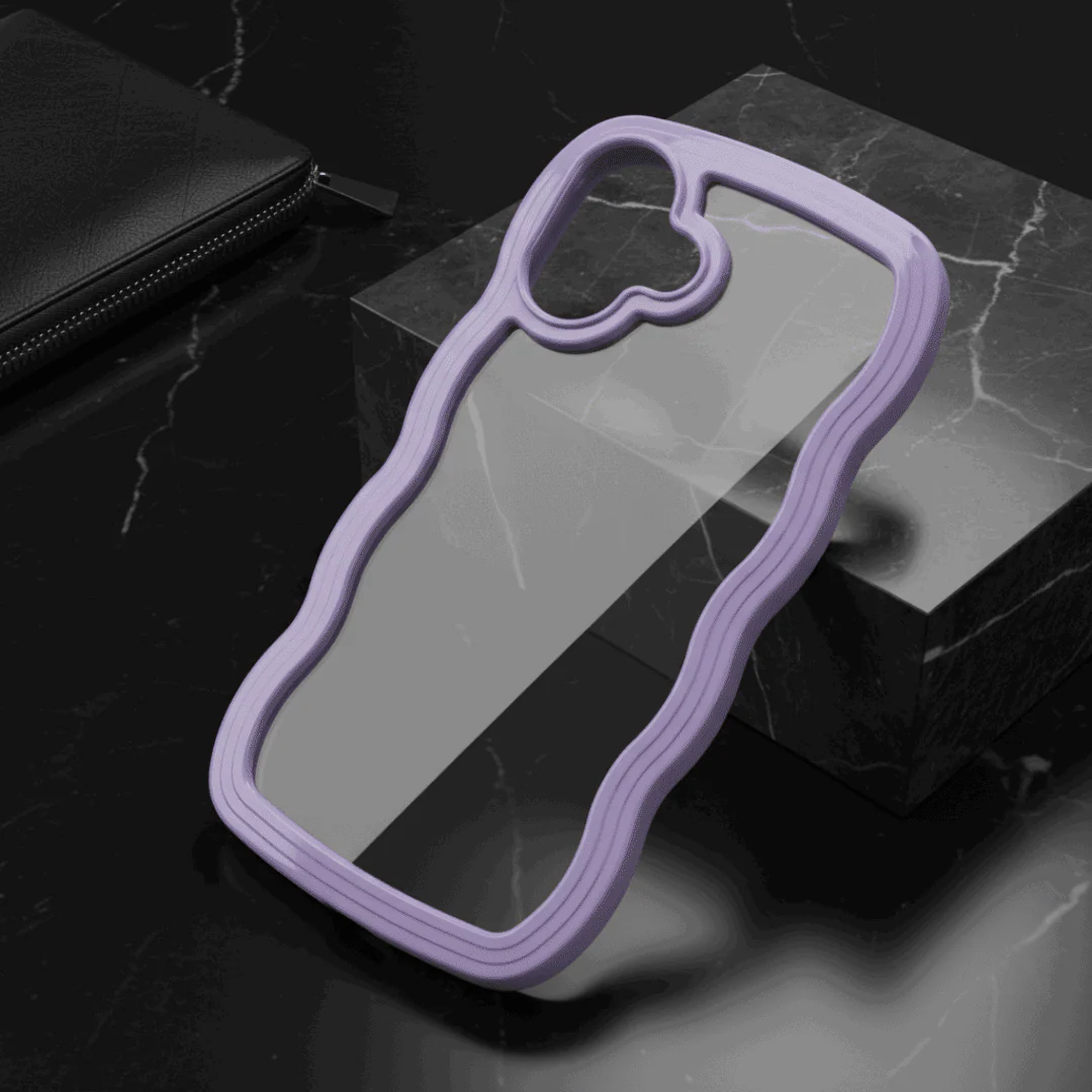 Purple Zig Zag Frame  Silicon Case for Apple Iphone 17