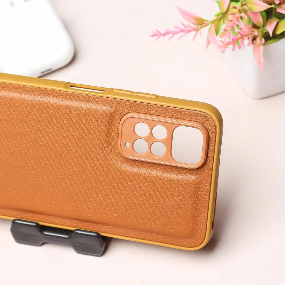 Raised Edges Brown Leather Case for Redmi Note 11 - Image 3