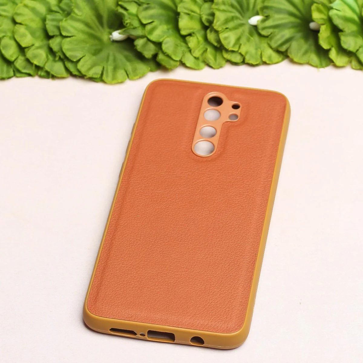 Raised Edges Brown Leather Case for Redmi Note 8 Pro - Image 2