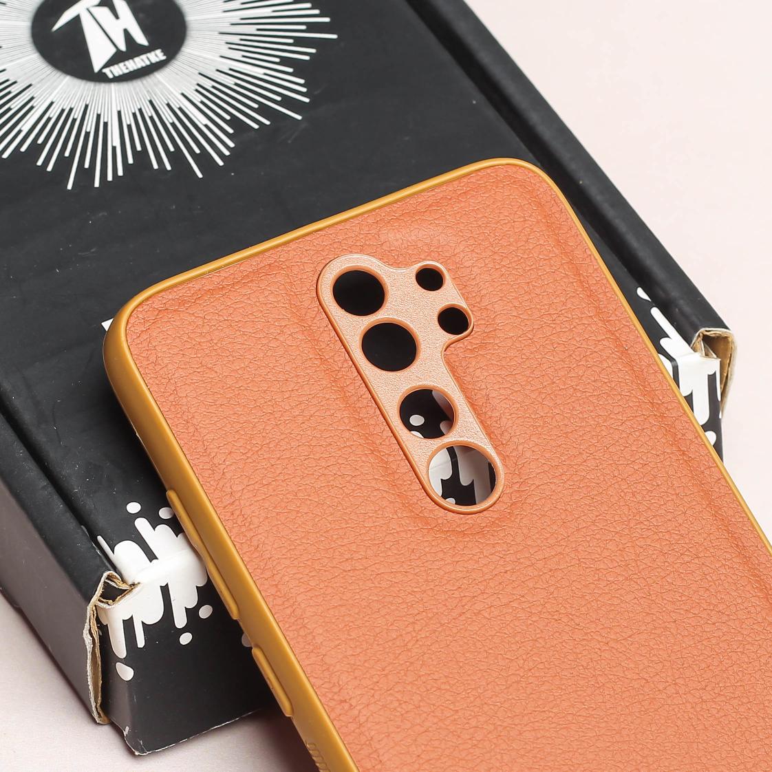 Raised Edges Brown Leather Case for Redmi Note 8 Pro - Image 4