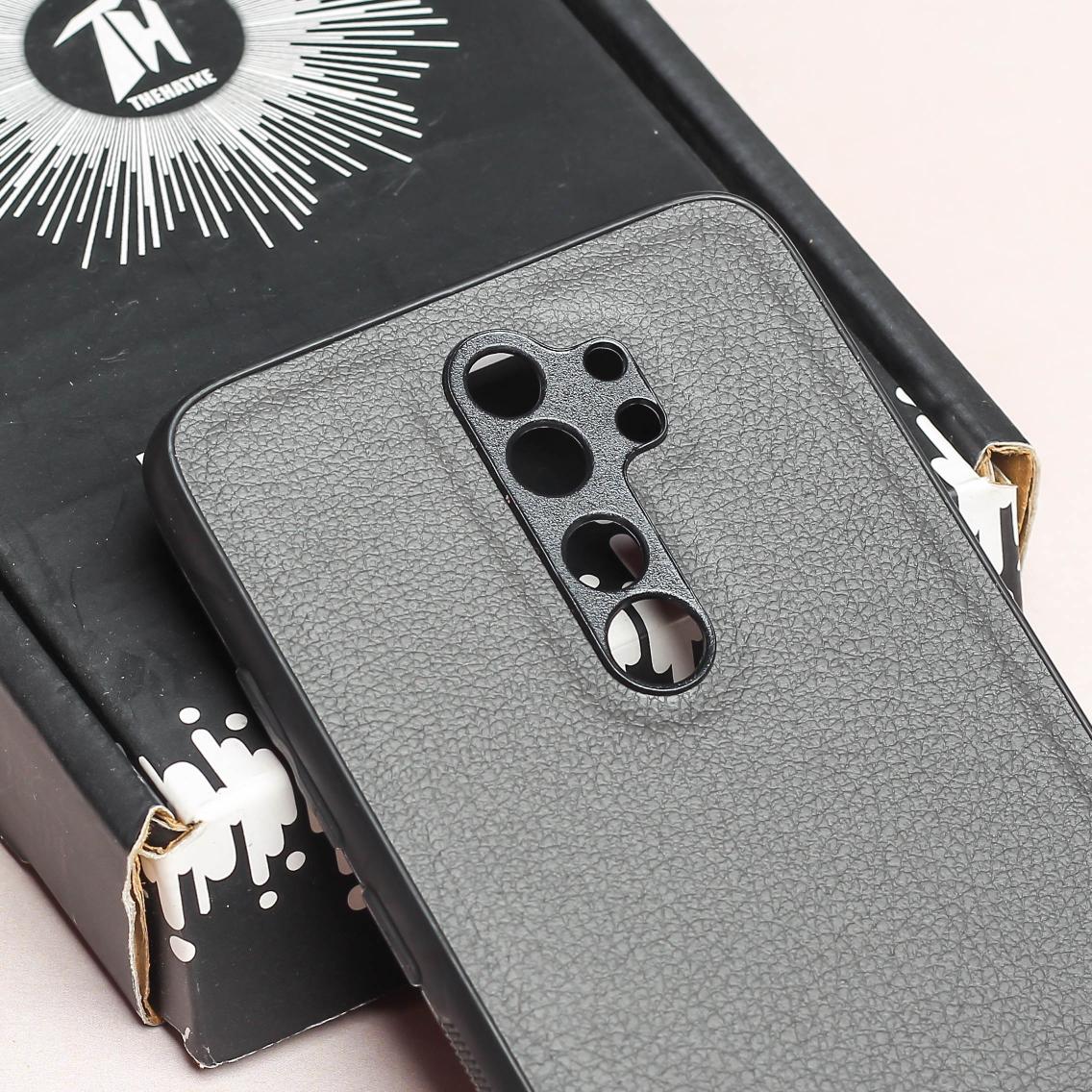 Raised Edges Grey Leather Case for Redmi Note 8 Pro - Image 4