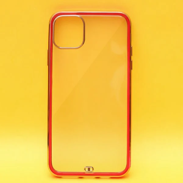 Red Electroplated Transparent Case for Apple iphone 11 Pro max - Image 2