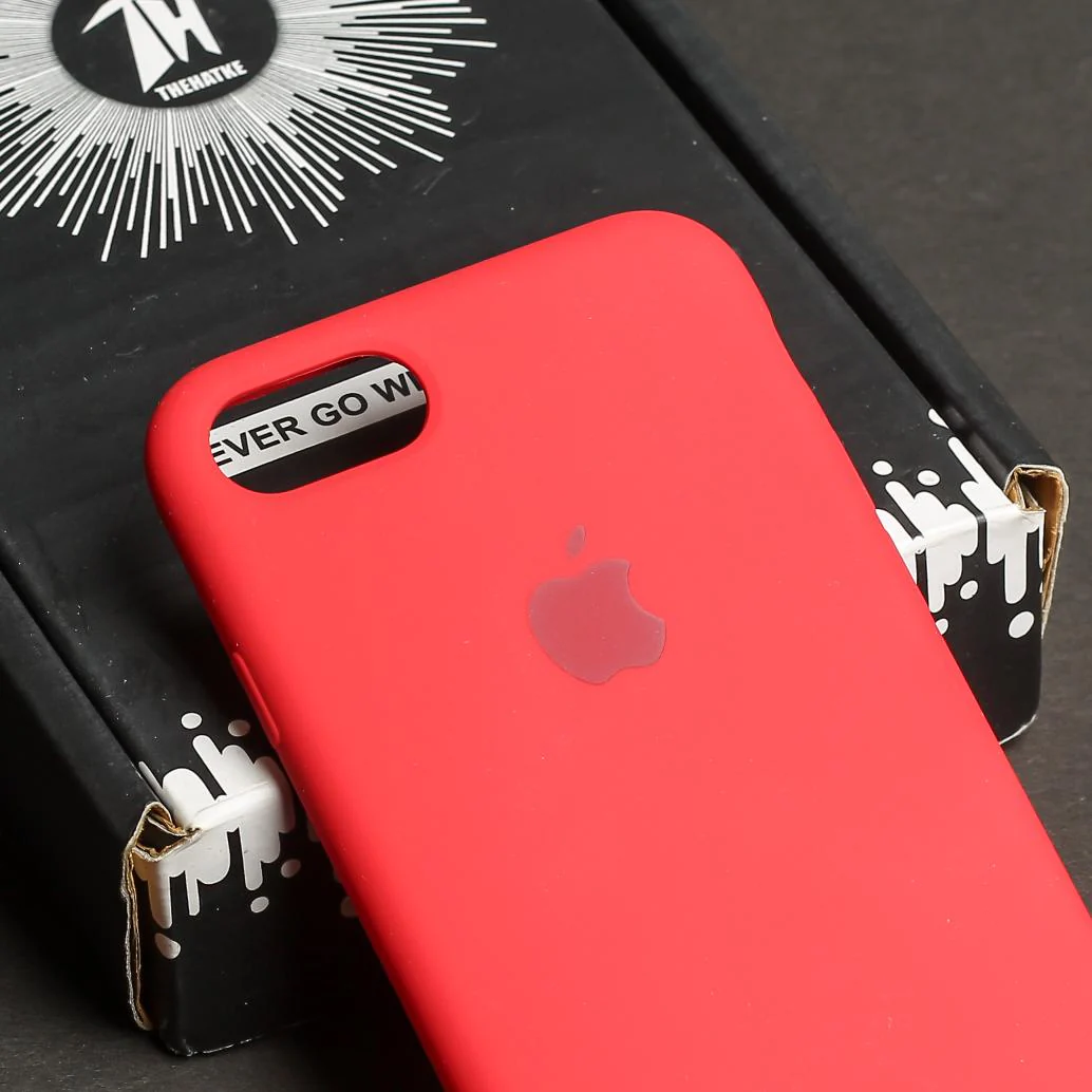 Red Original Silicone case for Apple iphone 7 - Image 4