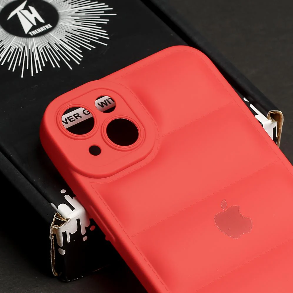 Red Puffon silicone case for Apple iPhone 13 - Image 4