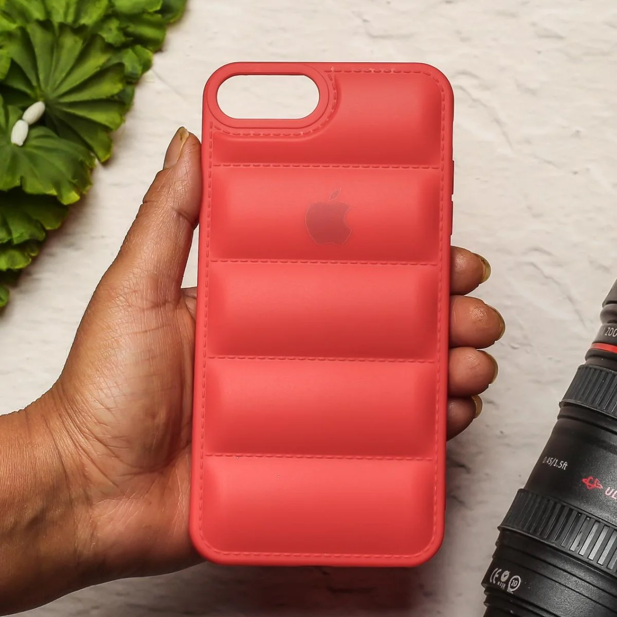 Red Puffon silicone case for Apple iPhone 8 Plus