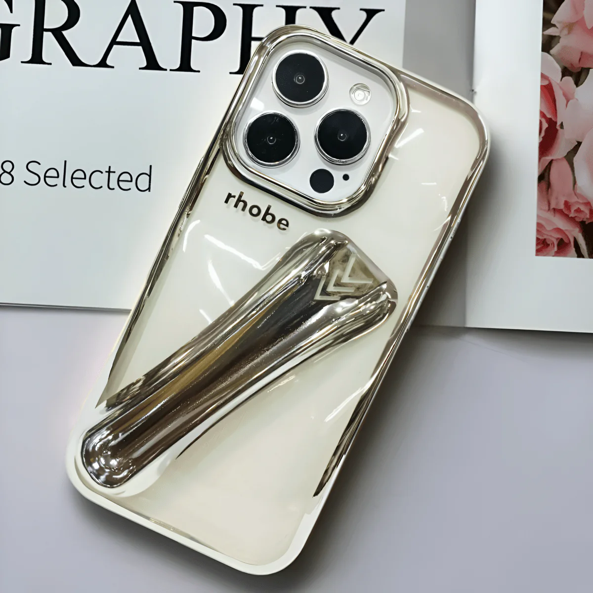 Rhobe Silver Silicone Case for Apple Iphone 16 Pro - Image 5