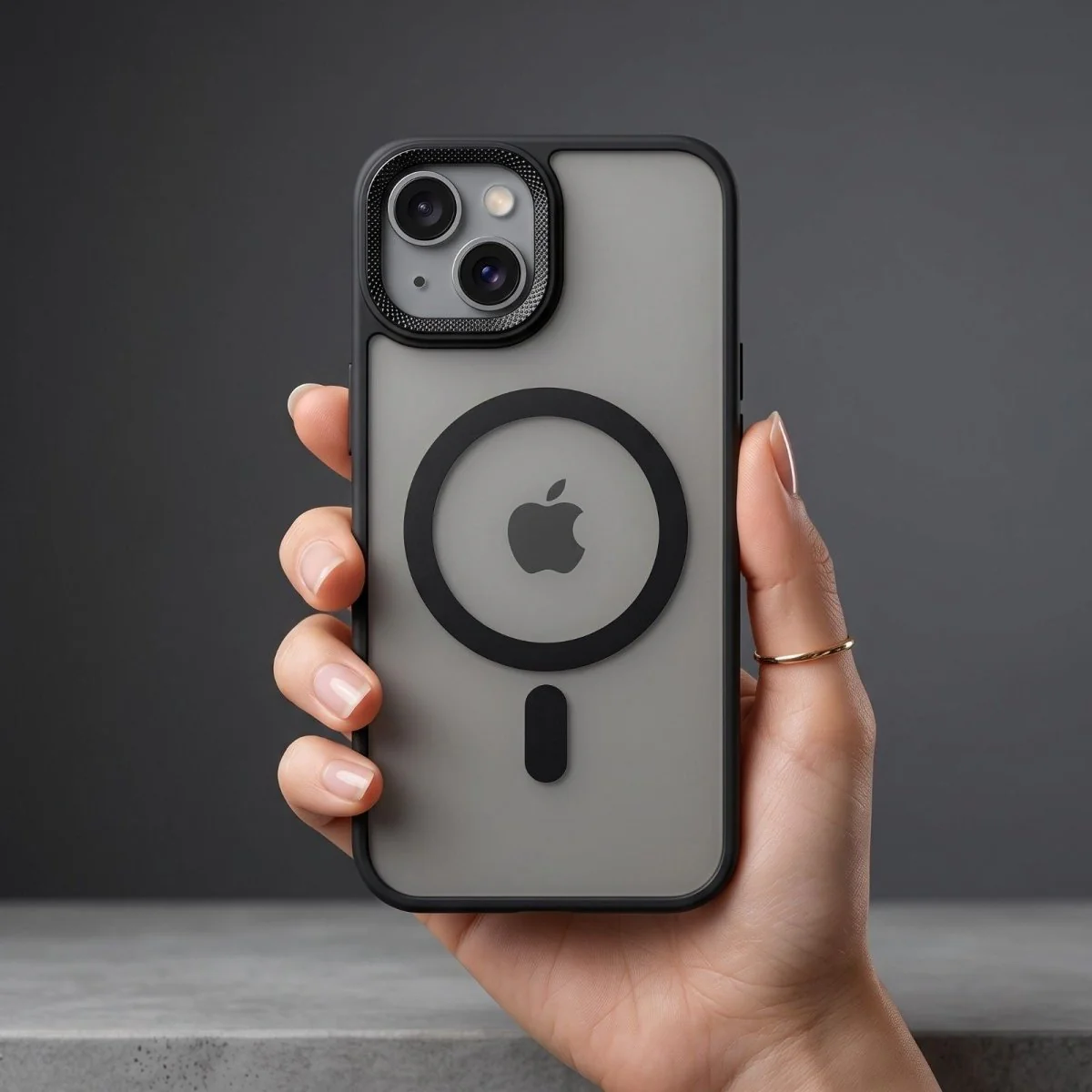 Ringmag Matte Black case for Apple iphone 13 - Image 2