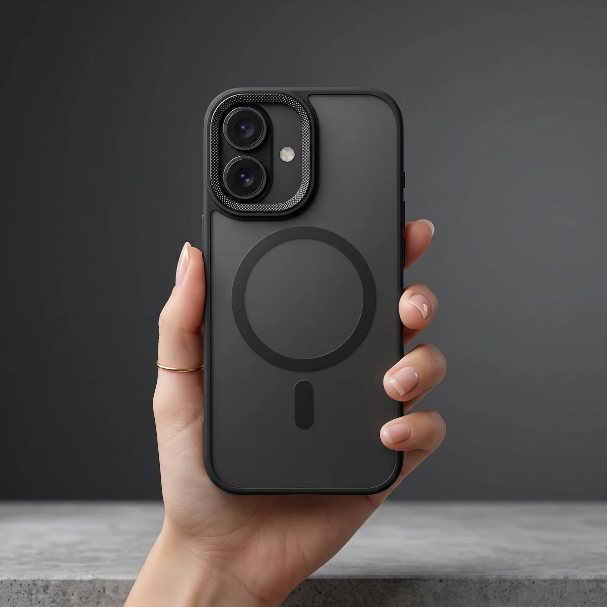 Ringmag Matte Black case for Apple iphone 16 - Image 4