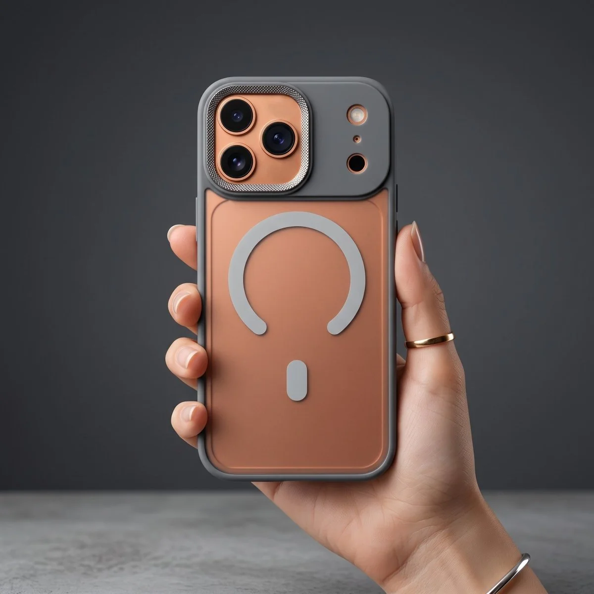 Ringmag Matte Grey case for Apple iphone 17 Pro - Image 2