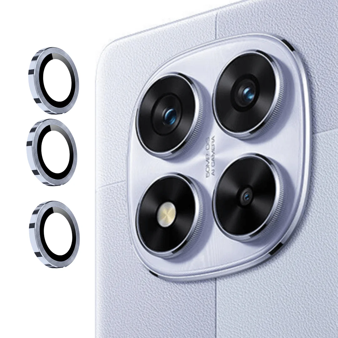 Silver Metallic camera ring lens guard for Redmi Note 14 Pro