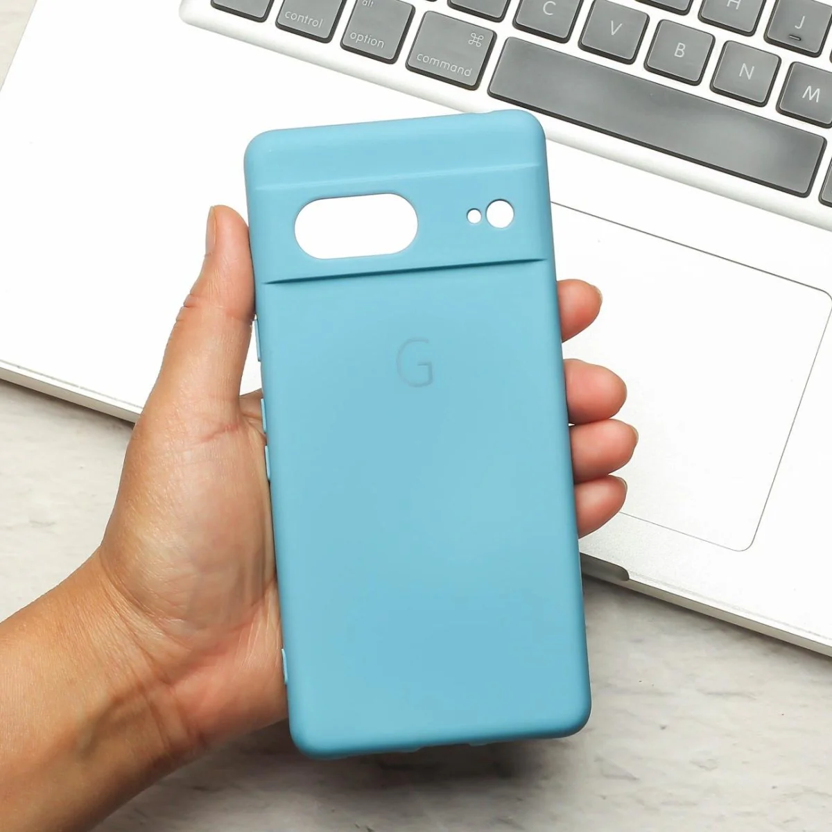 Sky Blue Camera Original Silicone case for Google Pixel 7 - Image 2