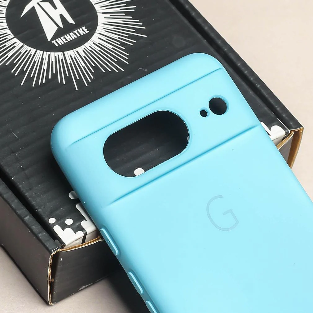 Sky Blue Camera Original Silicone case for Google Pixel 8 - Image 5