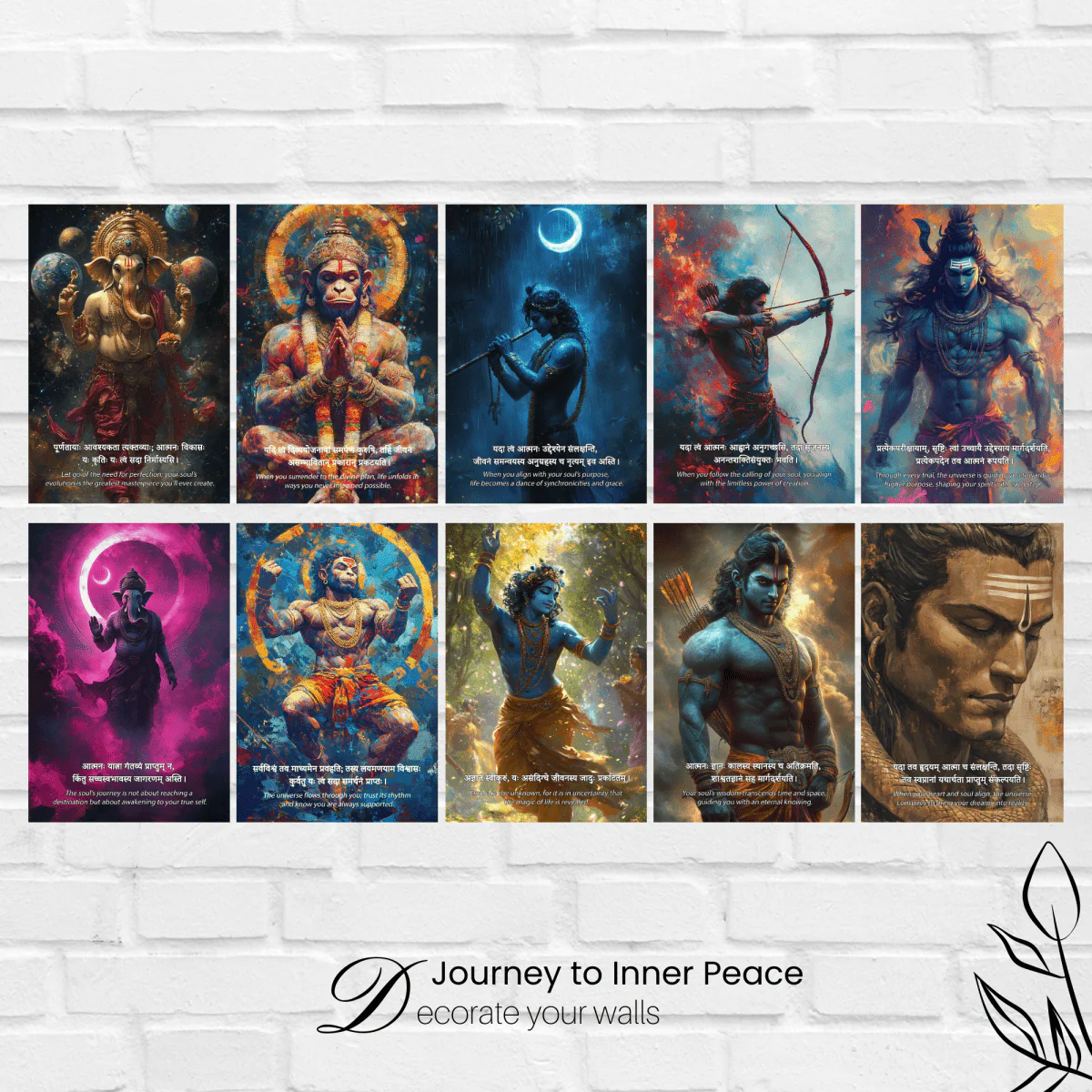 Spiritual Poster Combo (Design 1) – Set of 10 Wall Posters