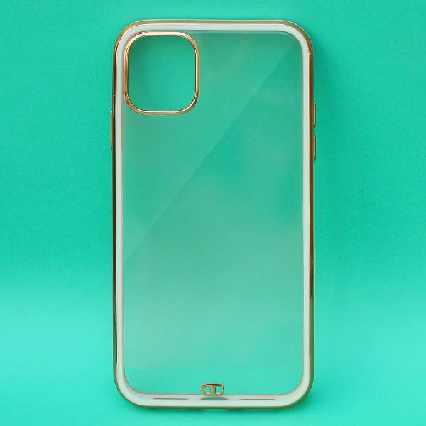 White Electroplated Transparent Case for Apple iphone 12 Pro - Image 2
