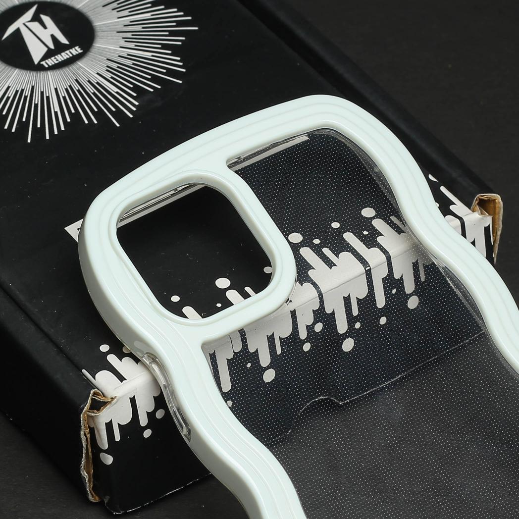 White Zig Zag Frame Silicon Case for Apple Iphone 13 Pro Max - Image 4