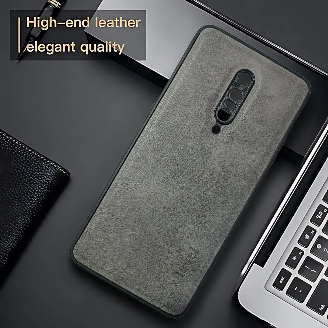 X-LEVEL Grey Leather Case for Oneplus 7 Pro