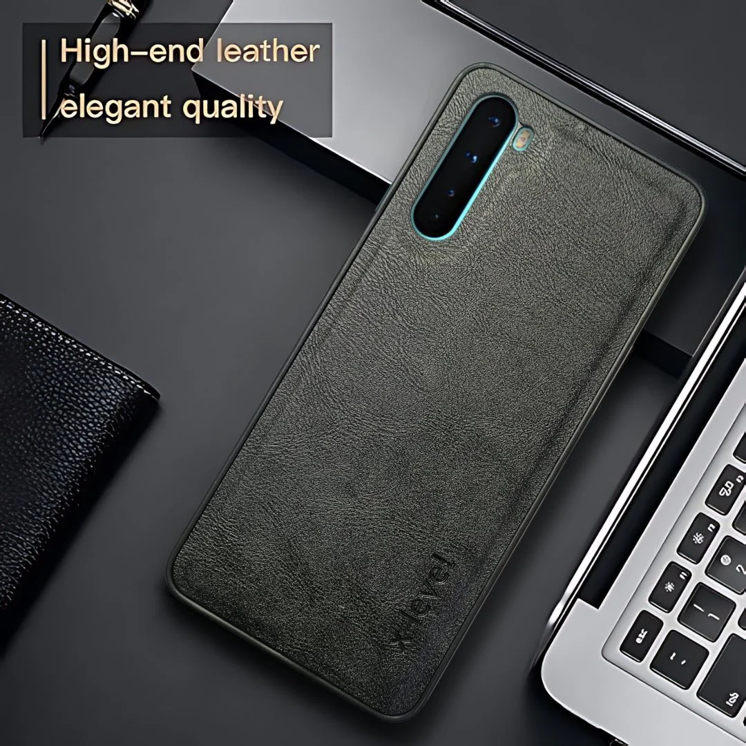 X-LEVEL Black Leather Case for Oneplus Nord