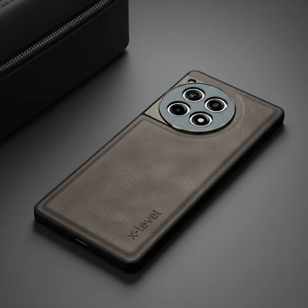 X-LEVEL Dark Brown Leather Case for Oneplus 12r