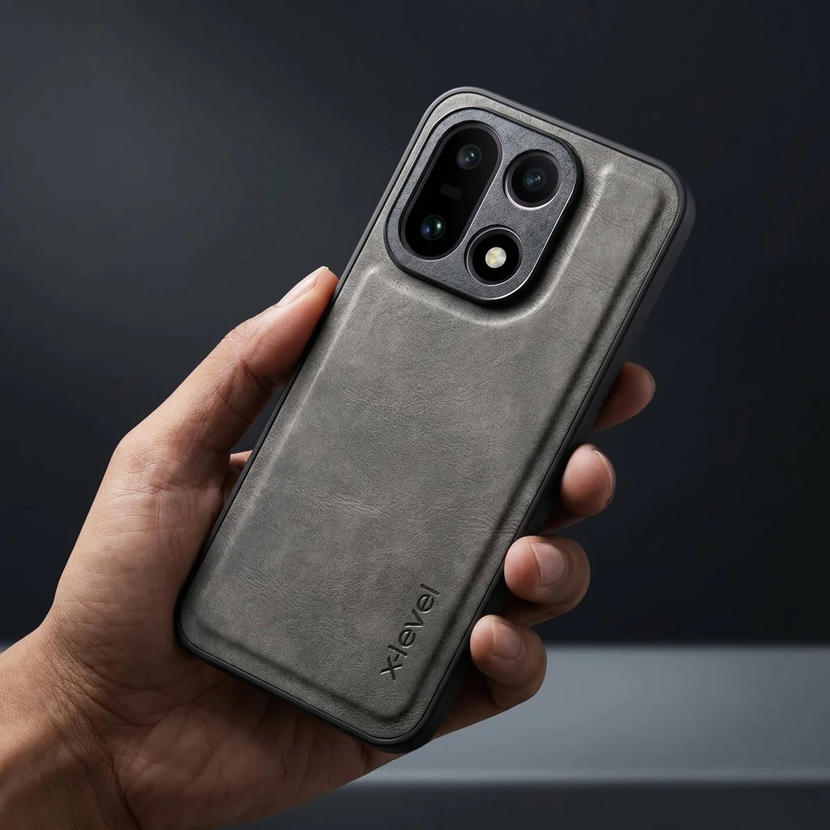 X-LEVEL Grey Leather Case for Oneplus 15 - Image 3